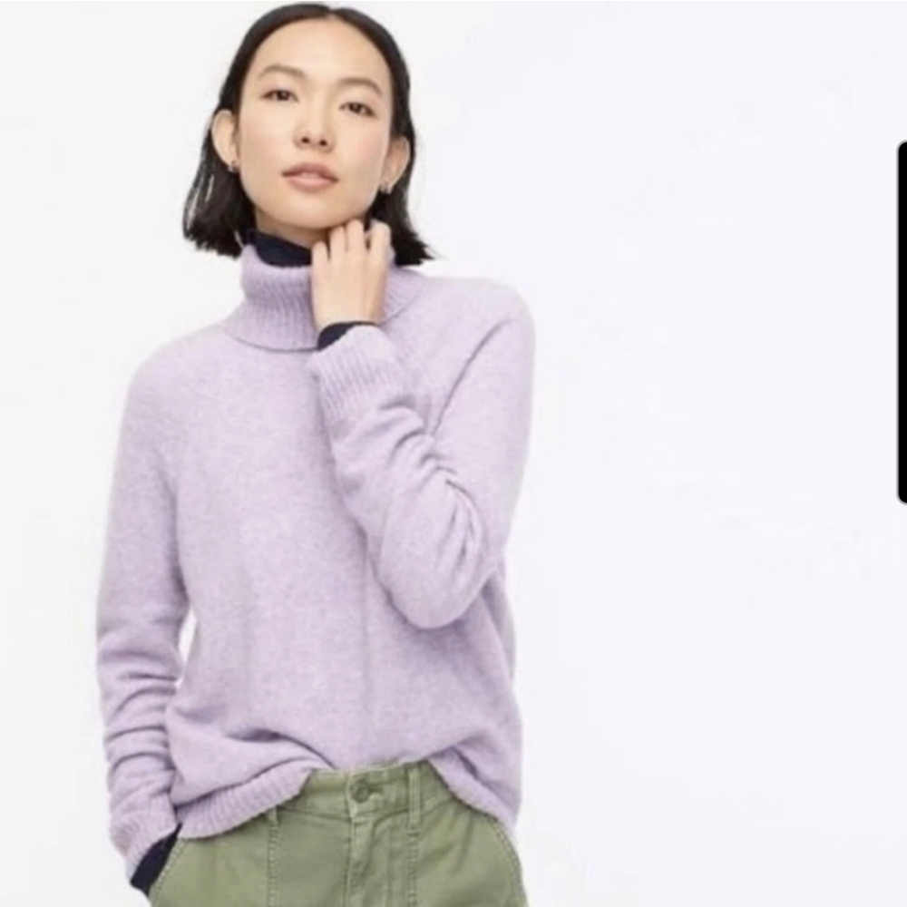 J. Crew Wool Yarn Turtleneck Lavender Pullover Sweater Medium